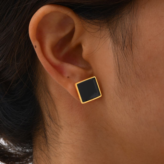 Wholesale Stainless Steel Square Stud Earrings