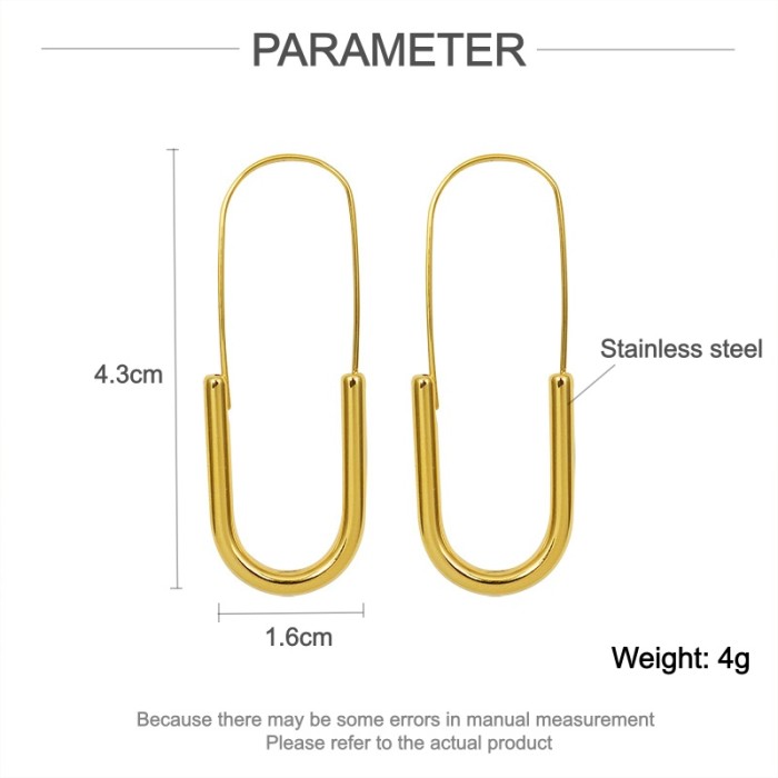 Wholesale Stainless Steel Gold U Hoop Earrings