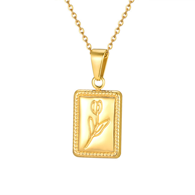 Wholesale Stainless Steel Tulip Square Pendant