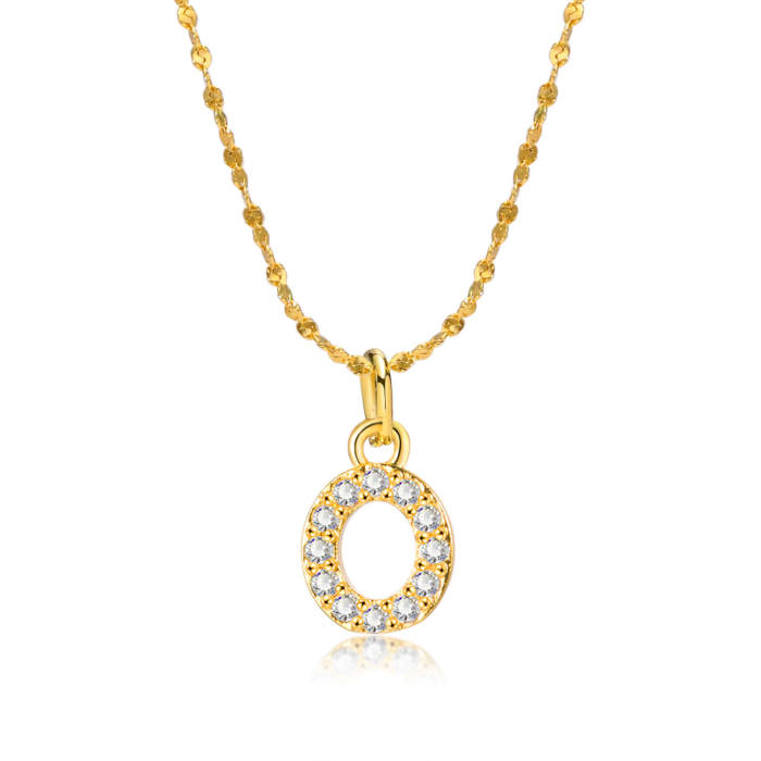 Wholesale Copper A Z Initial Lettter Pendant Necklaces