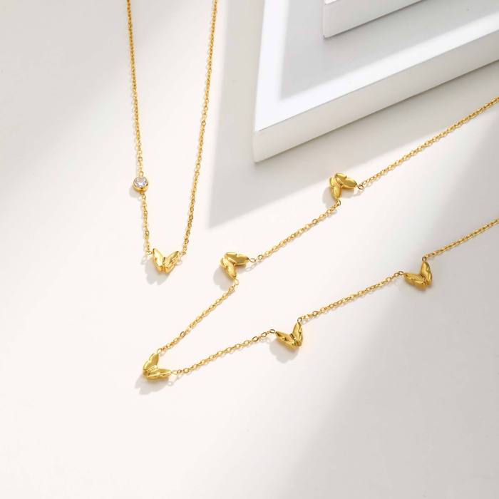 Wholesale Stainless Steel Butterfly Necklace
