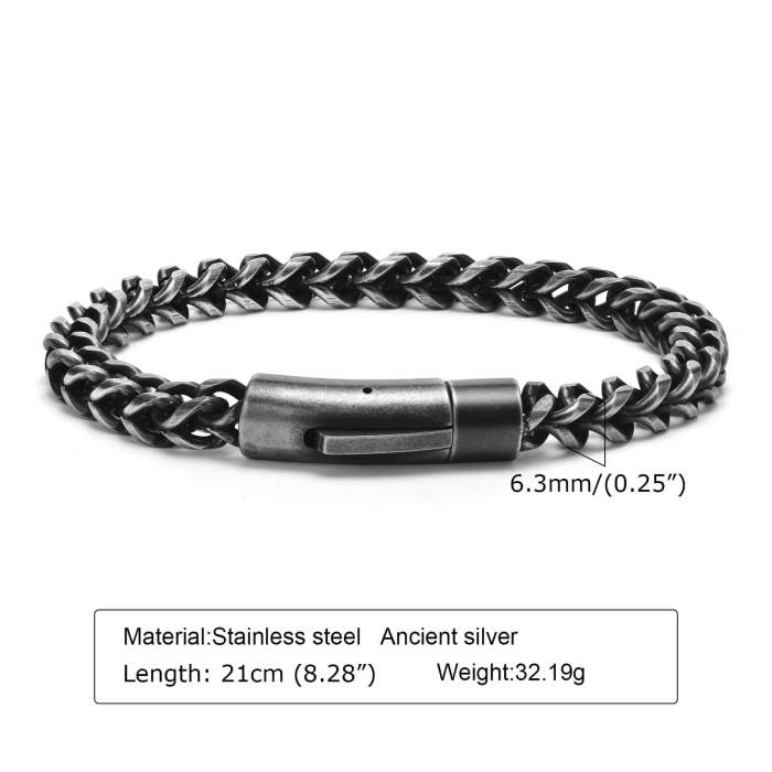 Wholesale Stainless Steel Vintage Franco Chain Bracelet