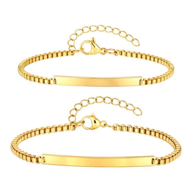 Wholesale 18K Gold Plated Engravable Bar Bracelet