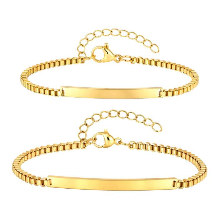 Wholesale 18K Gold Plated Engravable Bar Bracelet