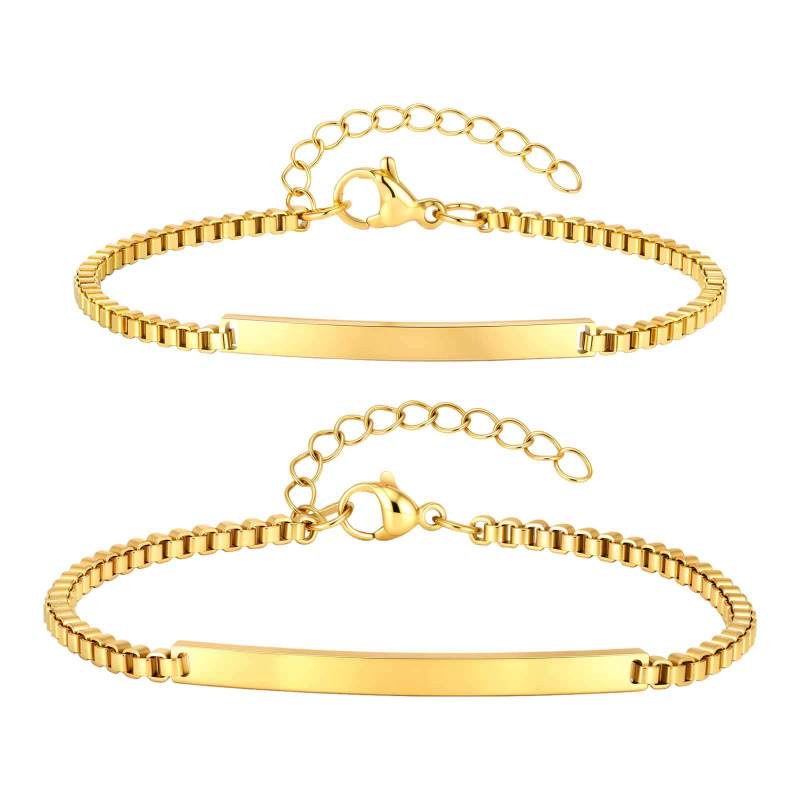 Wholesale 18K Gold Plated Engravable Bar Bracelet