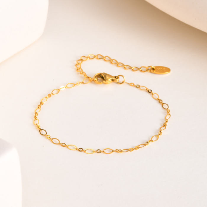 Wholesale Stainless Steel Gold Handmade Necklace Bracelet Set