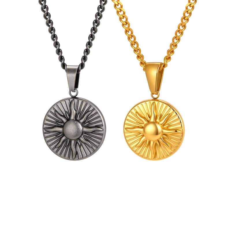 Wholesale Stainless Steel Sun God Medallion Necklace