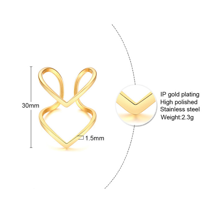 Wholesale Stainless Steel Golden Double Chevron Ring