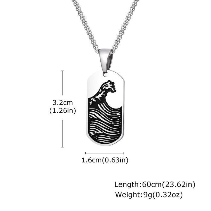 Wholesale Stainless Steel Ocean Waves Sailboat Pendant