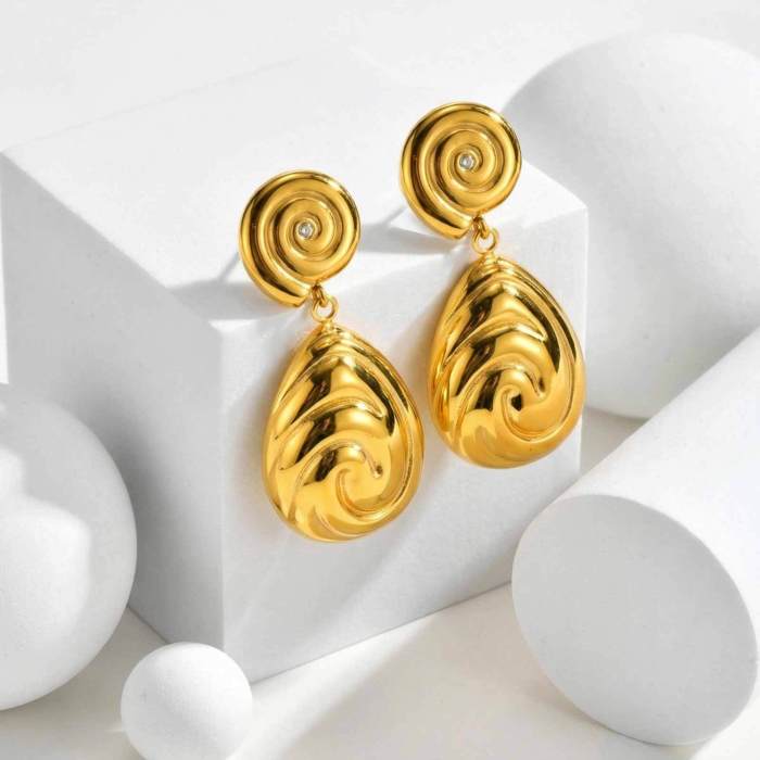 Wholesale Stainless Steel Spiral Earrings
