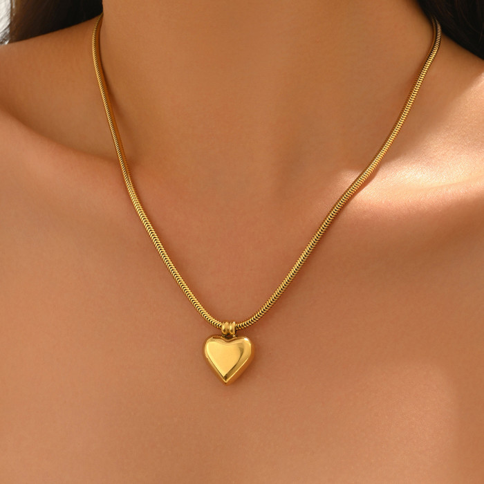 Wholesale 18K Gold Plated Puffy Heart Pendant