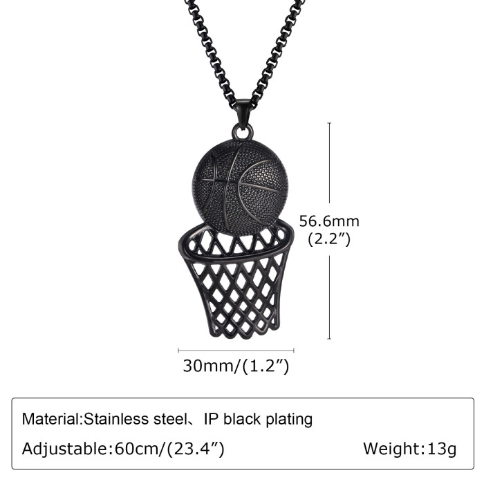 Wholesale Stainless Steel Basketball Frame Pendant