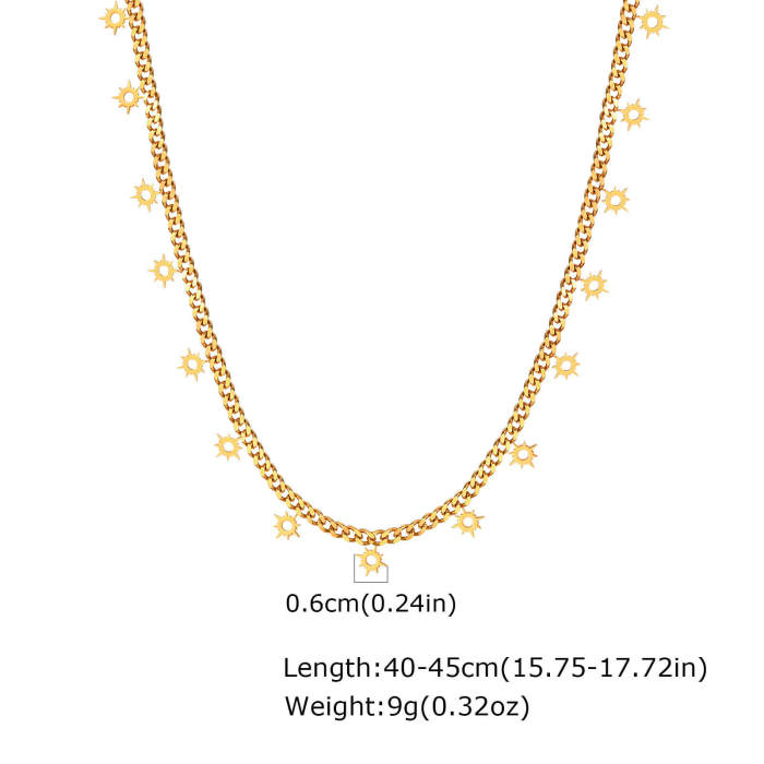 Wholesale Stainless Steel Sun Gold Necklace