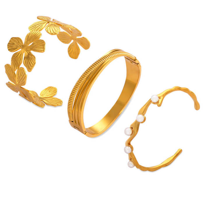Wholesale Stainless Steel 18K Gold Plated Bangle
