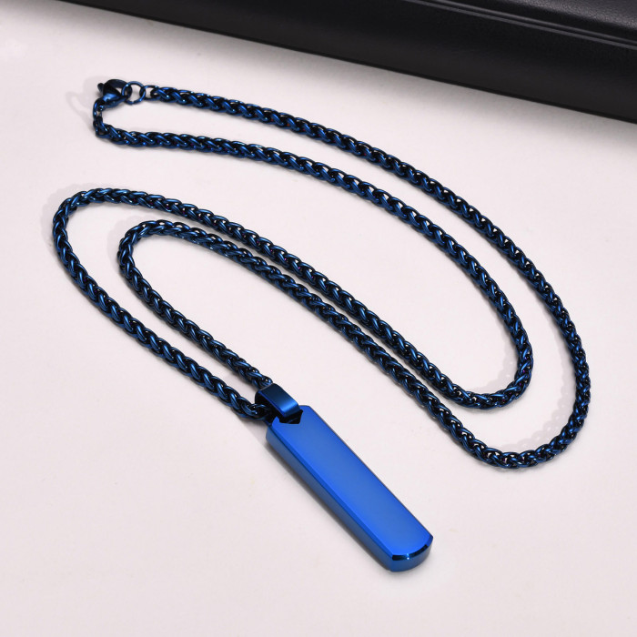 Wholesale Stainless Steel Personalized Mens Bar Necklace