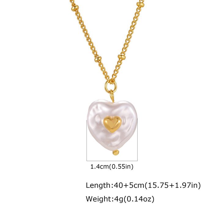 Wholesale Stainless Steel Baroque Pearl Pendant Necklace