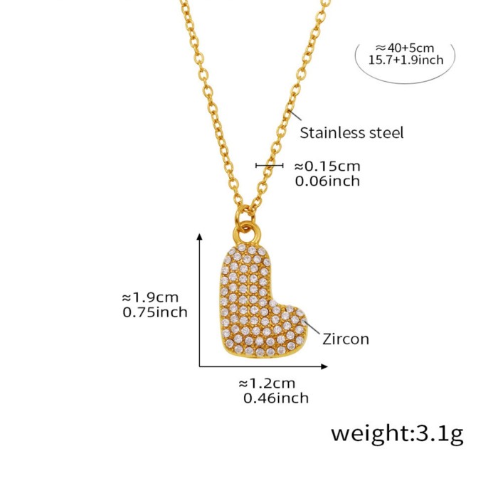 Wholesale Stainless Steel 5A CZ Initial Necklace