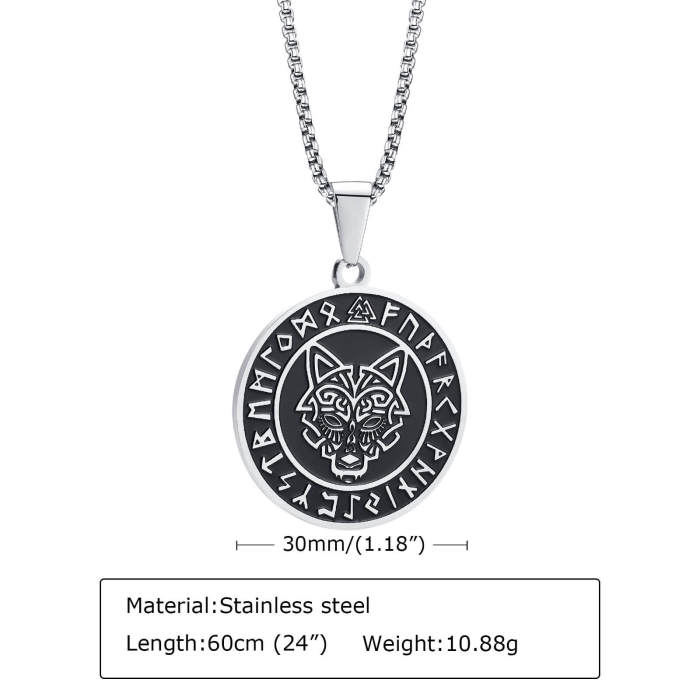 Wholesale Stainless Steel Rune Fenrir Wolf Pendant