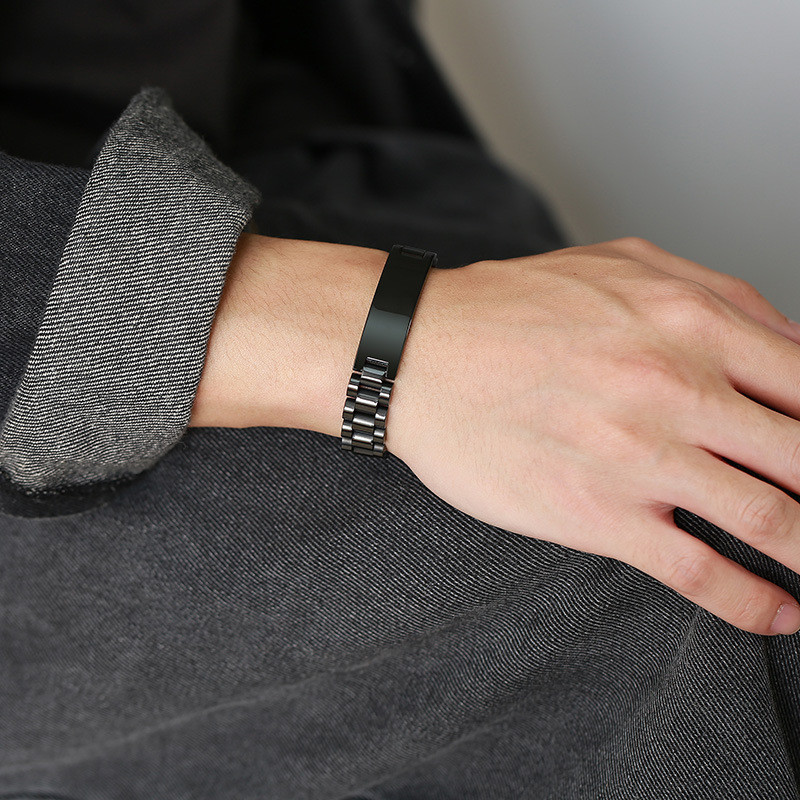 Wholesale 10mm 12mm 15mm Mens Steel ID Bracelet