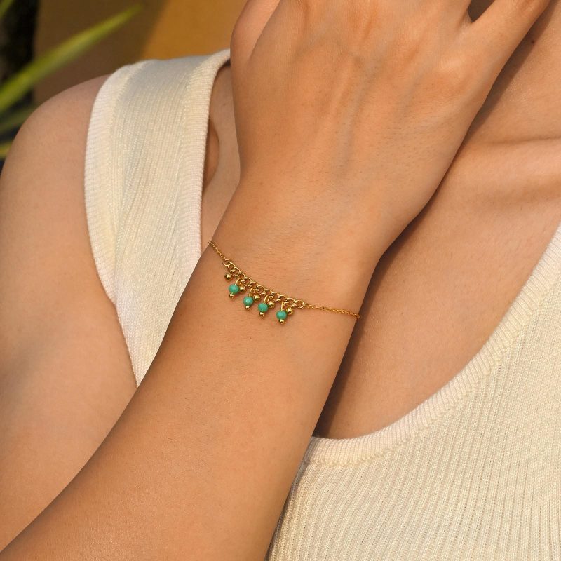 Wholesale Stainless Steel Tassel Beaded Bracelet