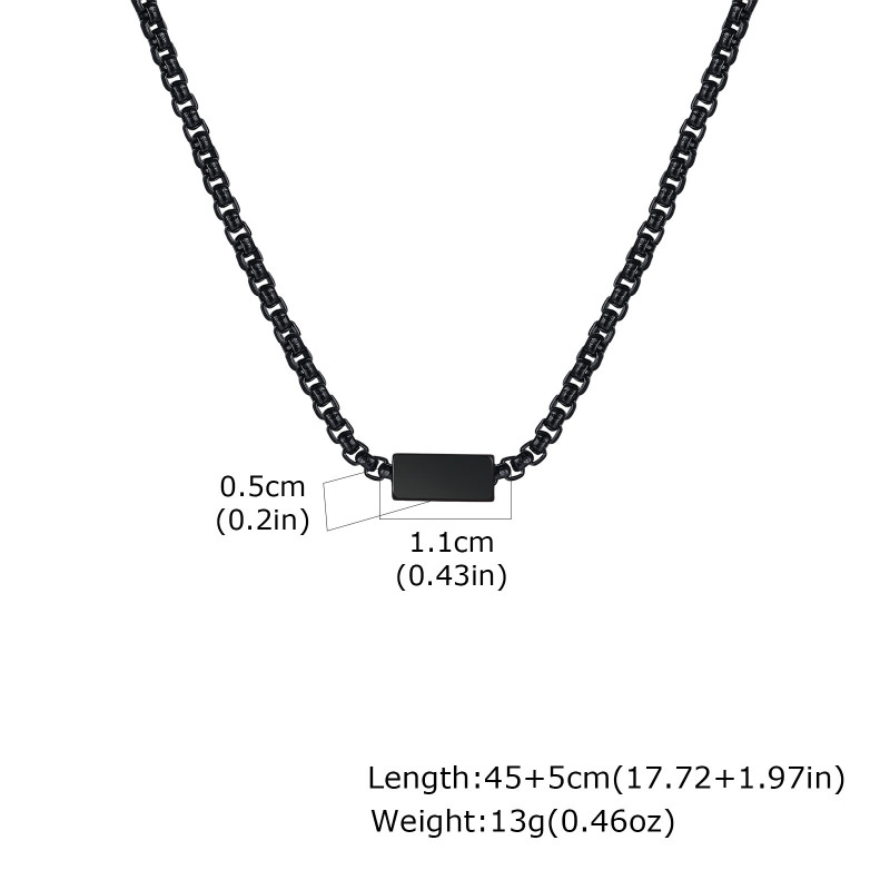 Wholesale Stainless Steel Square Bead Necklace