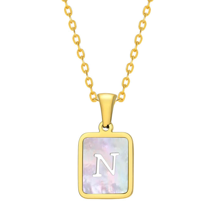 Wholesale Stainless Steel Shell 26 Initials Pendant