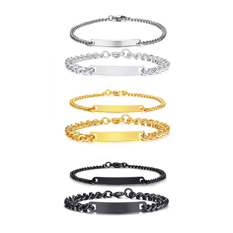 Wholesale Stainless Steel Custom Chain Bracelet Set