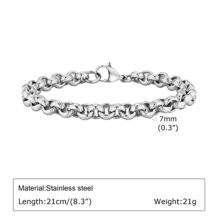 Wholesale Stainless Steel Mens Rolo Chain Bracelet