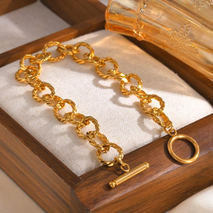Wholesale Stainless Steel Twisted Chain Bracelet