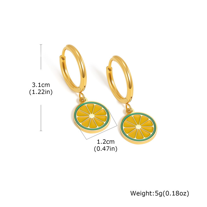 Wholesale Stainless Steel Strawberry Cherry Earrings