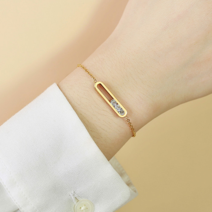 Wholesale Stainless Steel Unique Removable Crystal Bracelet