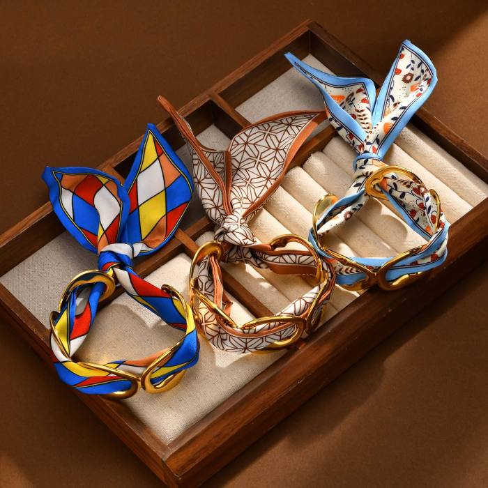 Wholesale Stainless Steel Silk Scarf Bangle