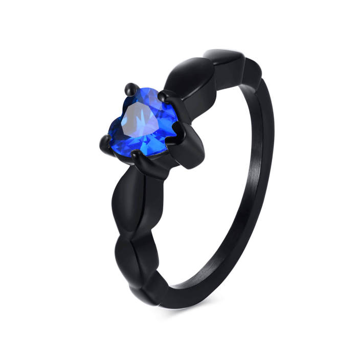 Wholesale Stainless Steel Bling Black Couple Rings