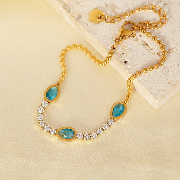 Wholesale Stainless Steel and CZ Chain Bracelet