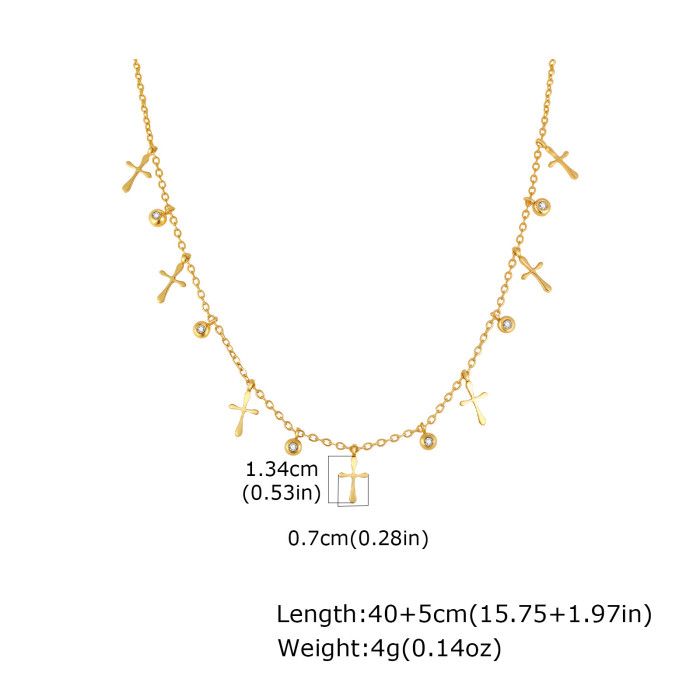Wholesale Stainless Steel Multi-Charm Dangle Necklace