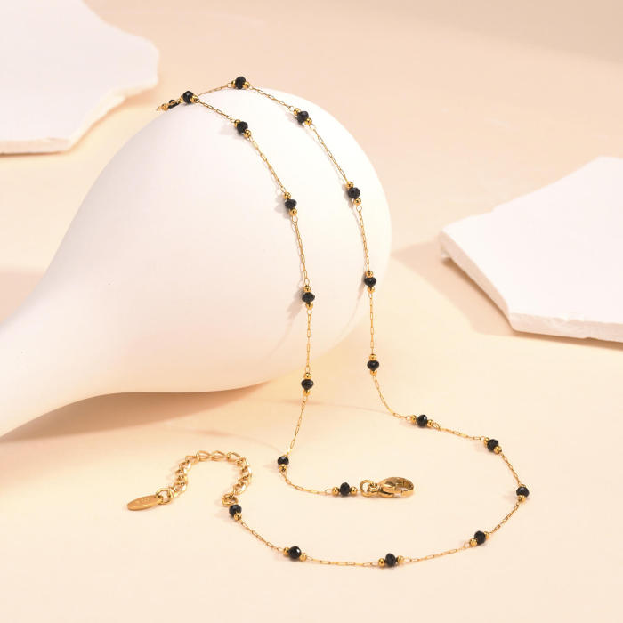 Wholesale Women's Stainless Steel Beaded Necklace