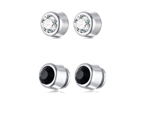 Wholseale Stainless Steel Magnetic Earring Clip With CZ