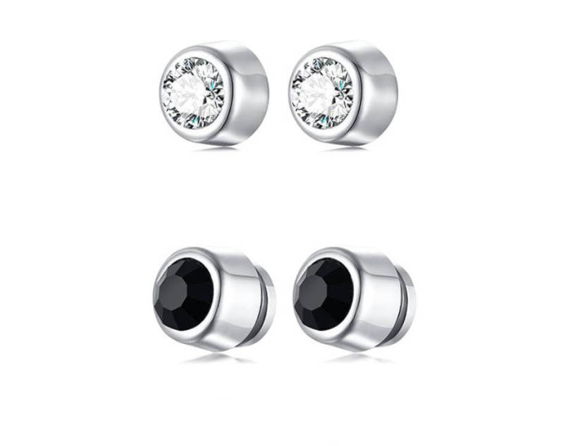 Wholseale Stainless Steel Magnetic Earring Clip With CZ