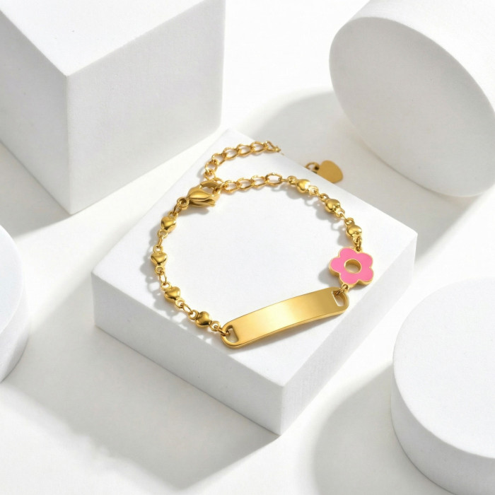 Wholesale Gold Plated Kids Customizable Blank ID Bracelet