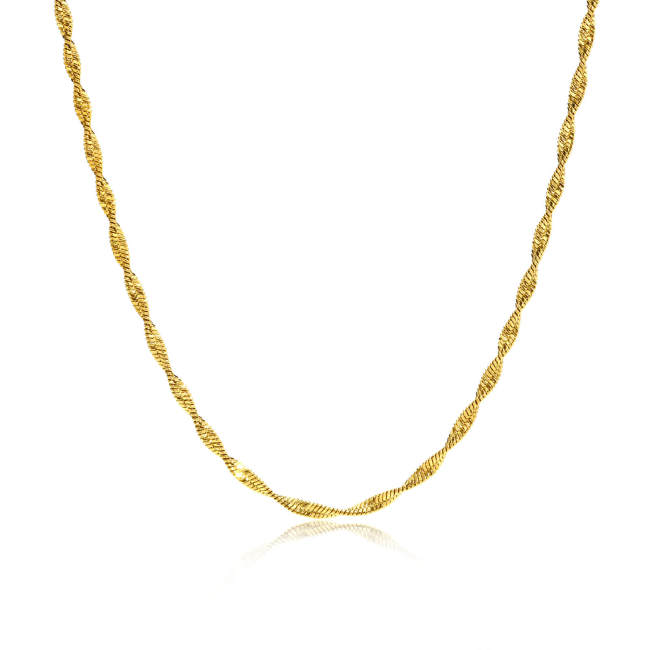 Wholesale Stainless Steel Twist Snake Bone Chain Necklace
