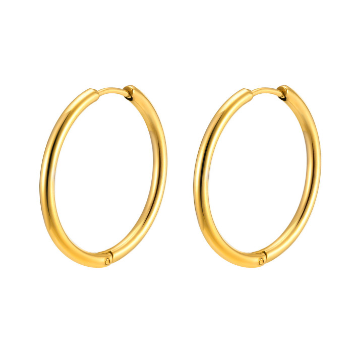 Wholesale Stainless Steel 2.5mm Women Hoop Earrings