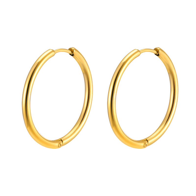 Wholesale Stainless Steel 2.5mm Women Hoop Earrings