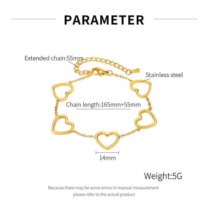 Wholesale Stainless Steel Heart Bracelet
