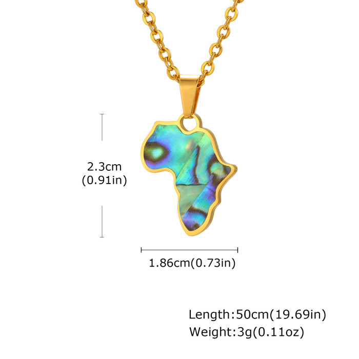 Wholesale Africa Map Necklace (Stainless Steel)