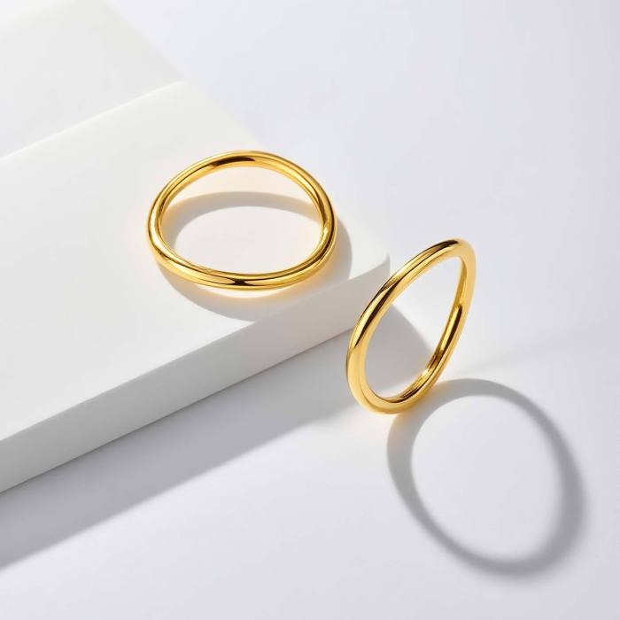 Wholesale Stainless Steel Two-Piece Ring Set