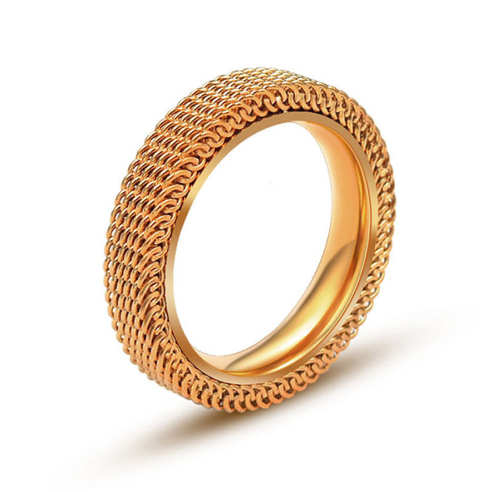 Wholesale Stainless Steel Mesh Tire Design Womens Biker Ring