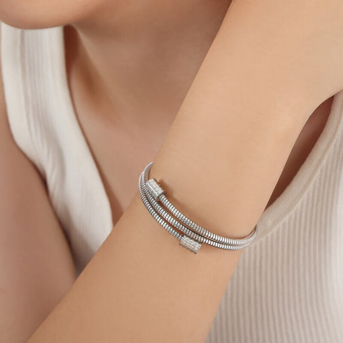 Wholesle Stainless Steel Multi Snake Chain Bangle