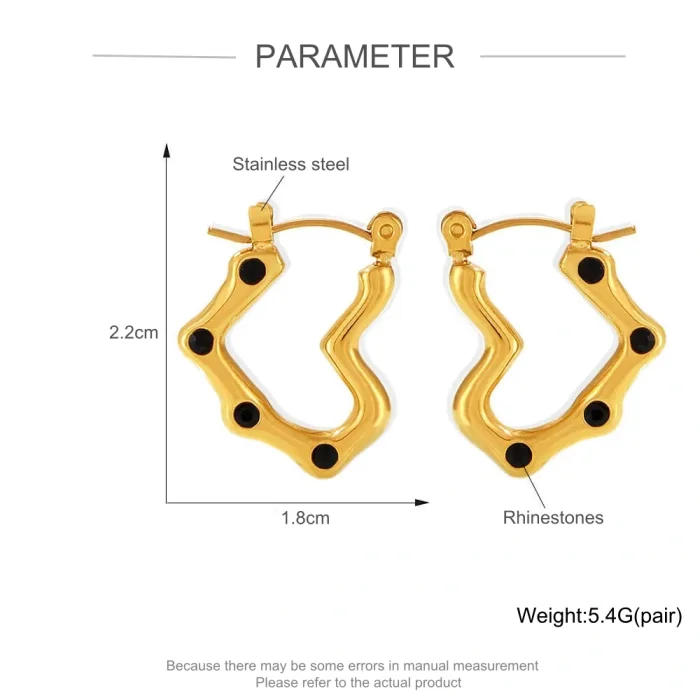 Wholesale Stainless Steel Shiny Open Heart Hoop Earrings