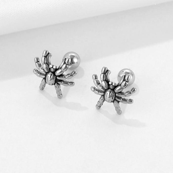 Wholesale Stainless Steel Spider Stud Earrings