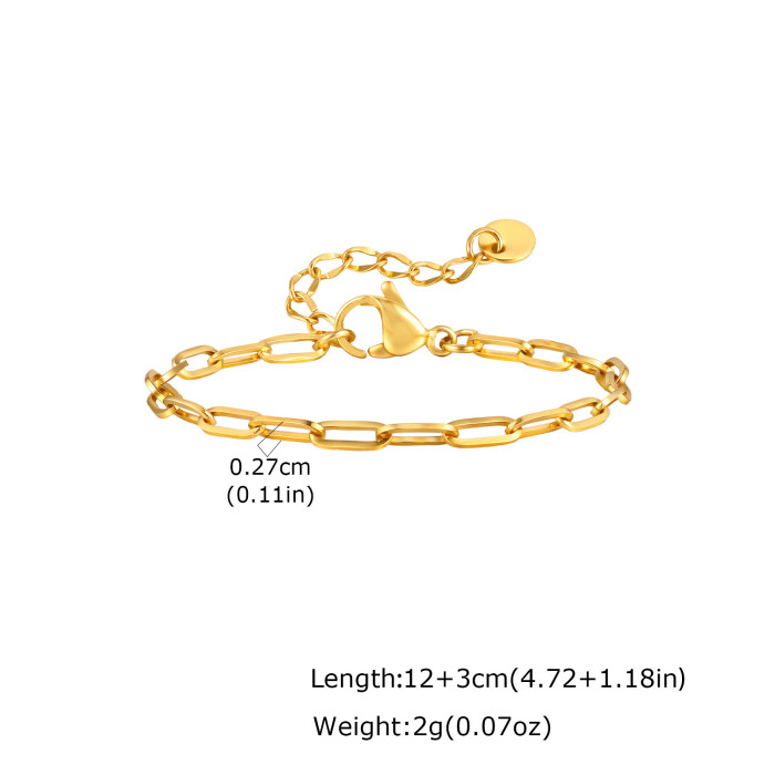 Wholesale Stainless Steel Paperclip Link Chain Bracelet